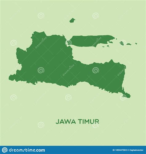 Map Of Jawa Timur Vector Illustration Decorative Design Stock Vector