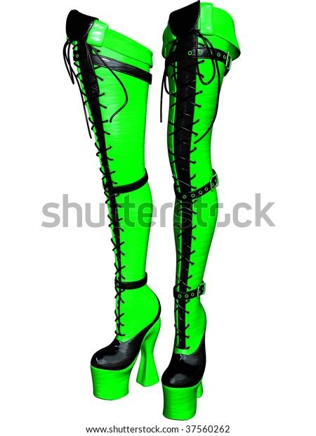 Kinky Sexy Thighhigh Laceup Black Lime Stock Illustration 37560262 Shutterstock