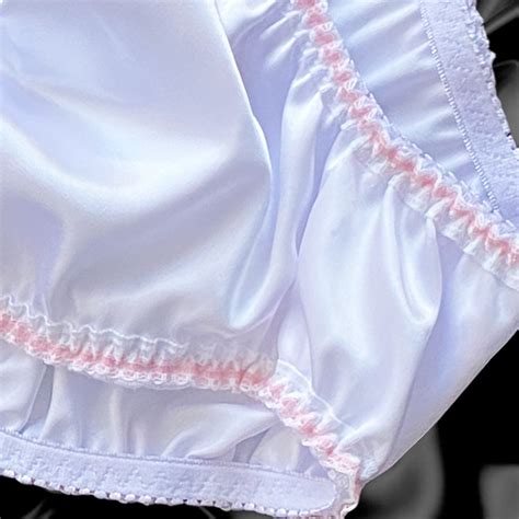 white satin tanga frilly sissy bikini knicker underwear panties size 10 20 ebay