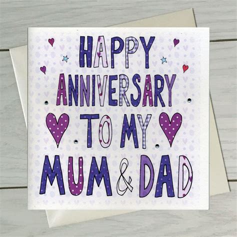 Order flowers, cakes & gift hampers for 1st, 25th or 50th marriage anniversary, you want to make it special. Personalised Mum And Dad Anniversary Book Card in 2020 ...
