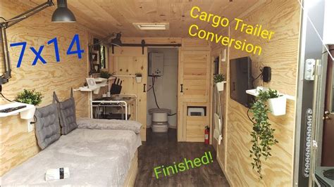7x14 Cargo Trailer Camper Conversion Finished Tiny House Youtube
