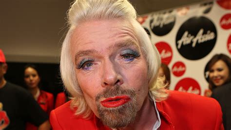 Virgins Richard Branson Loses Bet Serves Fliers In Drag