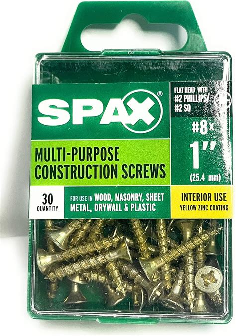 Spax No 8 X 1 In L Phillipssquare Flat Head Multi