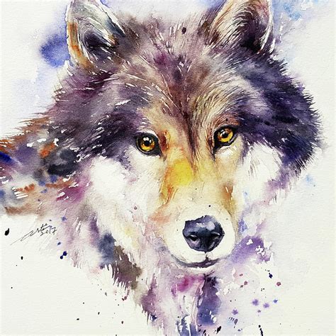 Grey Wolf Painting By Arti Chauhan Fine Art America