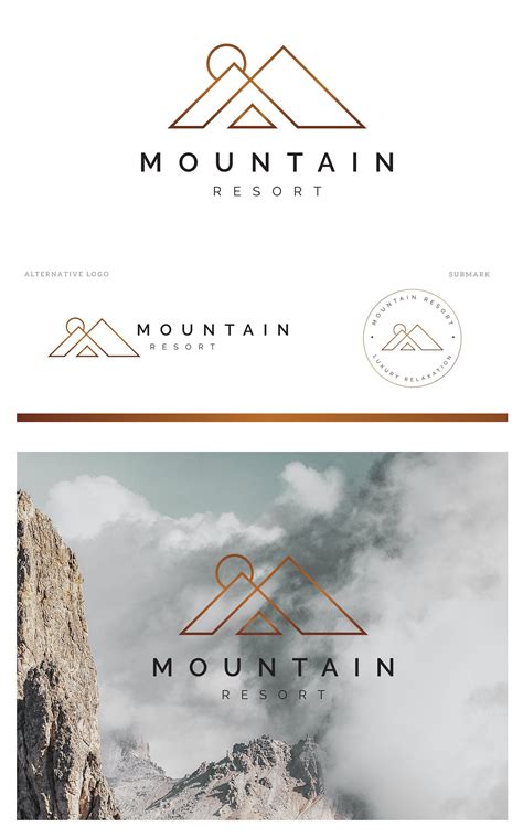 Mountain Logo Design Geometric Logo Design Minimal Logo Premade Logo
