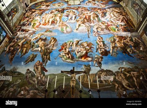 Detail Of Michelangelos The Last Judgement Sistine Chapel Vatican