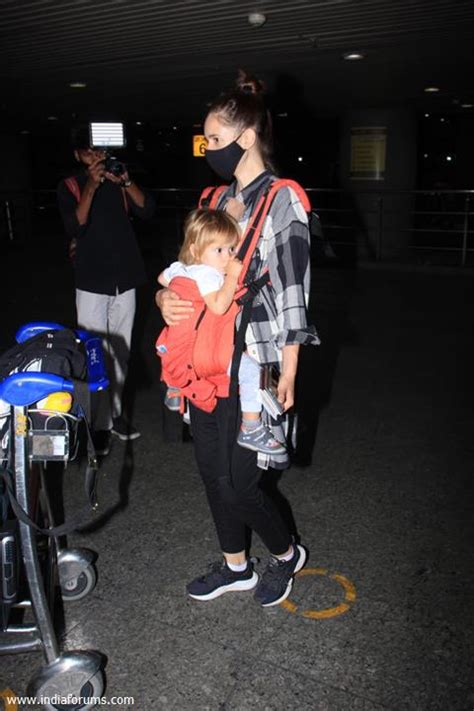 Kalki Koechlin Snapped Arriving In Mumbai With Her Daughter Sappho