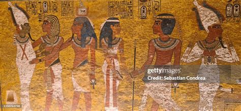Picture In Interior Of King Tutankhamuns Tomb And Wall Paintings In