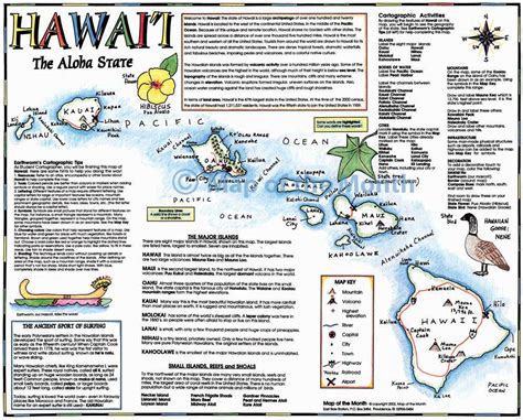 Hawaii Map Blank Outline Map 16 By 20 Inches Activities Included