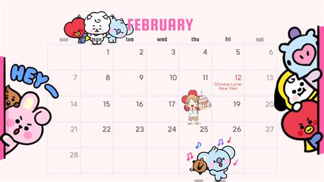 February Bt21 Calendar Calendario Para Imprimir Gratis Calendario