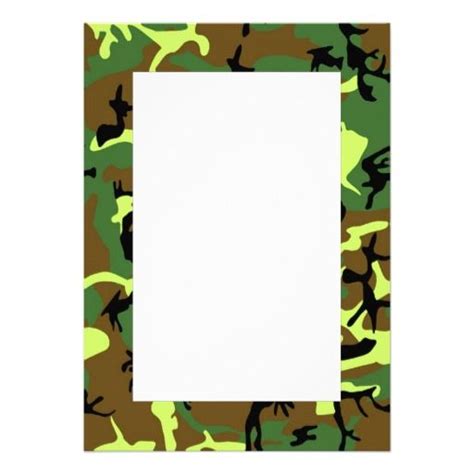 Camouflage Border Invitation 5 X 7 Invitation Card Zazzle Clip Art