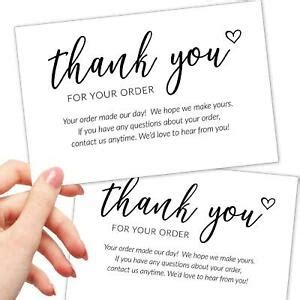 Business card design with vistaprint: 50 Large 4x6 Thank You For Your Order Cards - Bulk Postcards Purchase Inserts to | eBay