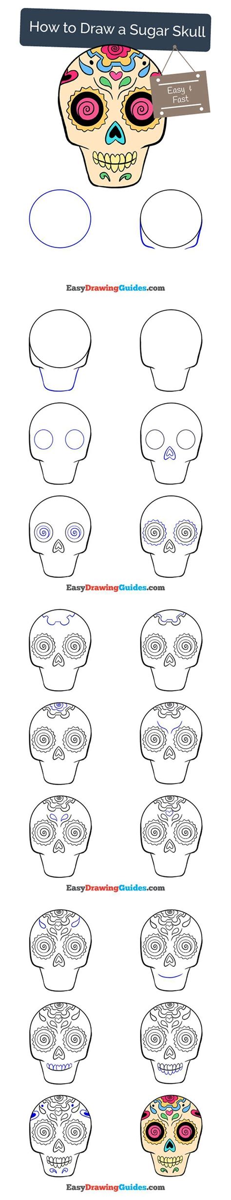 How To Draw A Sugar Skull Draw Hio