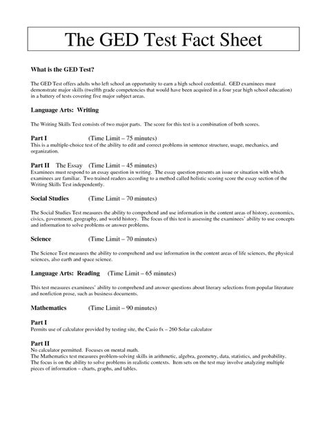 Free Printable Ged Practice Worksheets Pdf