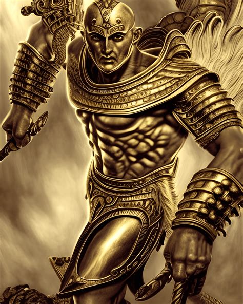 Ares Greek God Of War Wearing Cinematic Art Gold · Creative Fabrica