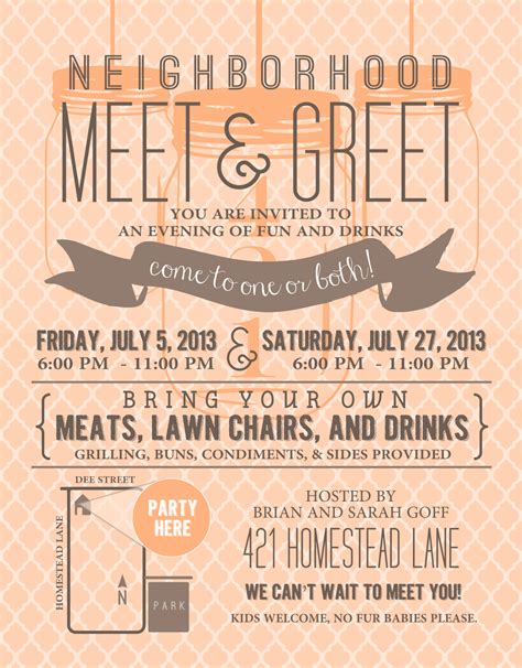 Neighborhood Meet And Greet Invite Neighborhood Party Invitations