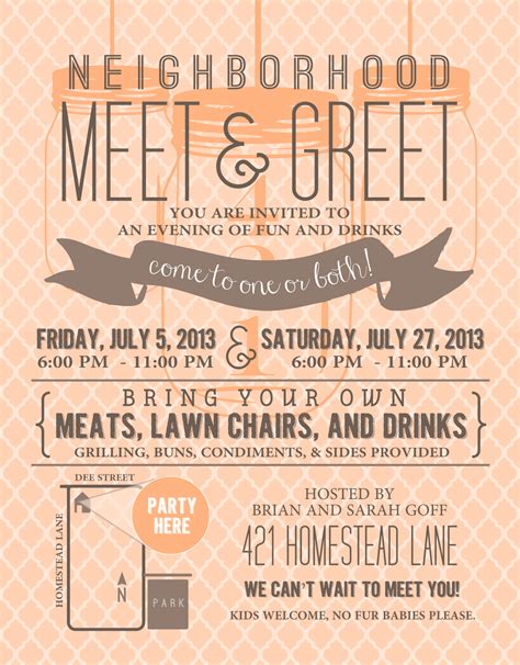 Neighborhood meet and greet invite | Neighborhood party invitations