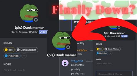 Dank Memer Is Down Finally Offline Youtube