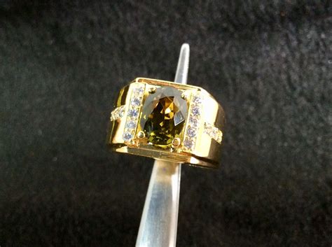 Green Tourmaline Gold Ring NhẪn VÀng Nam Tourmaline LỤc Vàng đỏ 18k