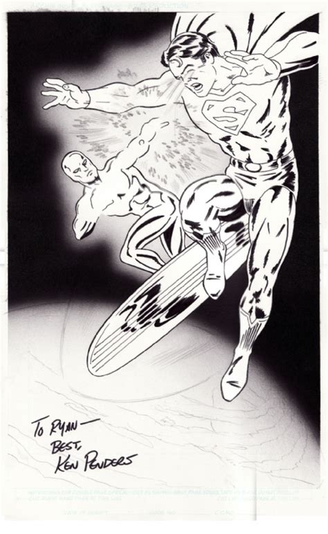 Silver Surfer Vs Superman Inked In Ryan Daviss Inks Comic Art