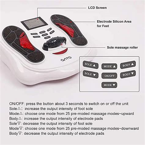 Health Protection Instrument Electric Foot Massage Machine With Electrode Paster Infrared Tens