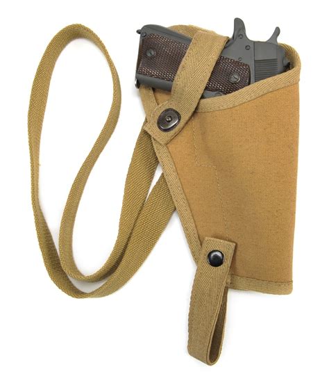 Us Ww2 M3 Khaki Canvas Colt 1911 45 Tanker Shoulder Holster Marked Jt