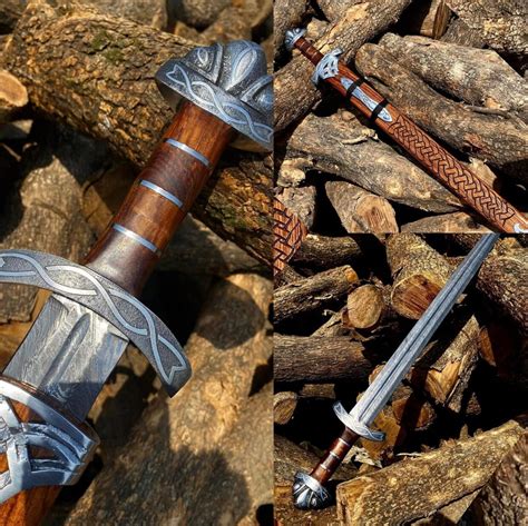 Hand Forged Damascus Steel Viking Sword Sharp Battle Ready Medieval
