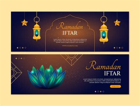 Free Vector Realistic Ramadan Celebration Horizontal Banner Template