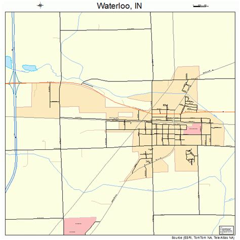 Waterloo Indiana Street Map 1881278