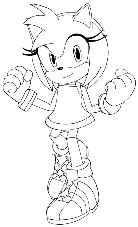 Amy Rose Coloring Pages Sketch Coloring Page