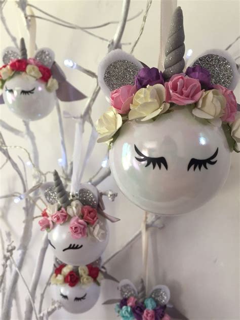 Personalised Unicorn Bauble Christmas Decoration Babys