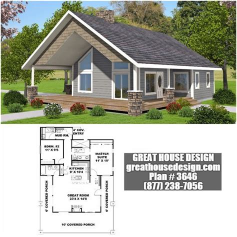 Extend The Porch Across The Back And This It Modest House Plan 3646