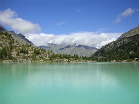 Turquoise Mountain Lake Beautiful Landscape In Altai Stock Photo