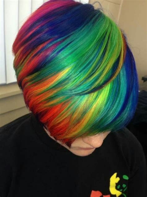 Beautiful Short Rainbow Hair Hair Colors Ideas Short Rainbow Hair Cool Hair Color Hair Color