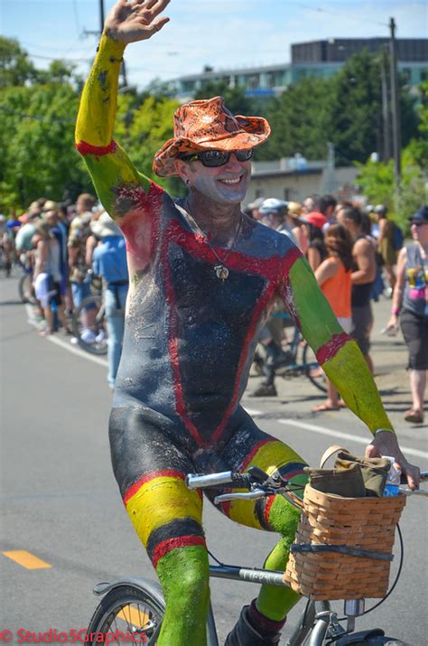 2015 Fremont Summer Solstice Parade Naked Bike Riders Guerilla
