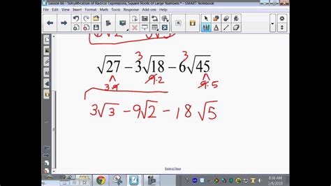 Saxon Algebra 1 Lesson 66 Simplification Of Radicals And Square