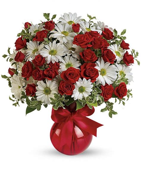 Red White And You Bouquet Valentines Flowers Christmas Flowers
