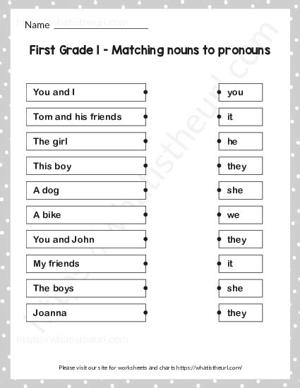 Grade Pronouns Worksheets K Learning Nouns To Pronouns Worksheets