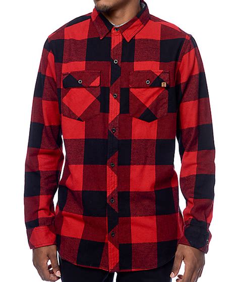 Dravus Uncle Sam Red And Black Buffalo Flannel Shirt At Zumiez Pdp