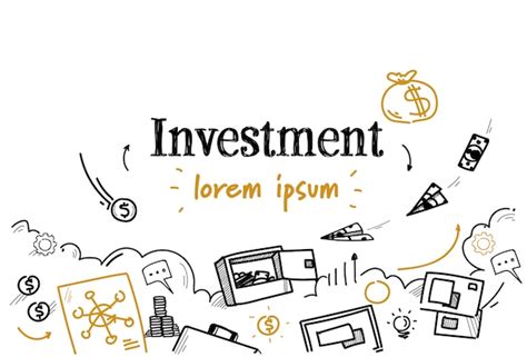 Business Finance Investment Sketch Doodle Isolated Vector Premium