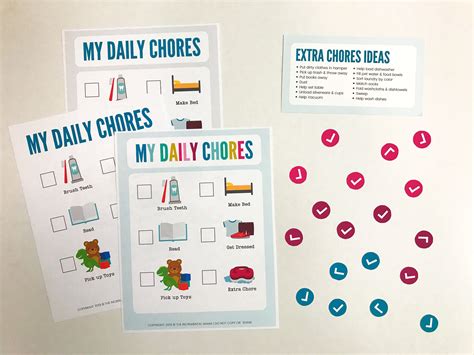 Free Printable Picture Chore Chart For Preschoolers And Toddlers Kids