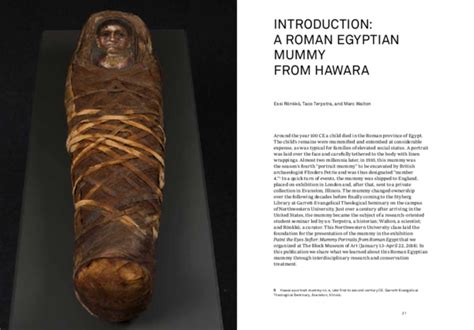 Pdf Introduction A Roman Egyptian Mummy From Hawara Taco Terpstra