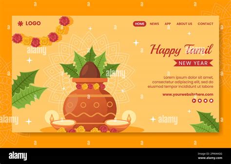 Happy Tamil New Year Social Media Landing Page Cartoon Hand Drawn