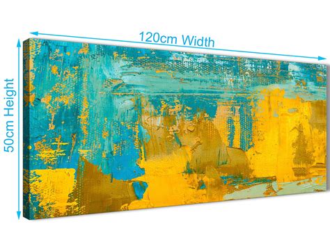 Mustard Yellow And Teal Turquoise Abstract Dining Room