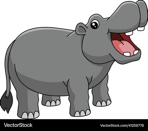 Hippo Cartoon Clipart Royalty Free Vector Image