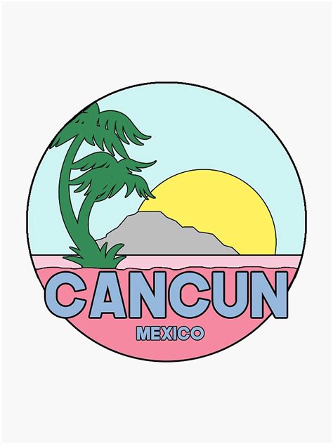 Cancun City Sticker Sticker For Sale By Genniferjordyn Redbubble