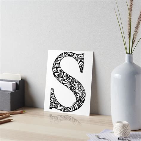 Mandala Letter Capital S Art Board Print For Sale By Shaseldine