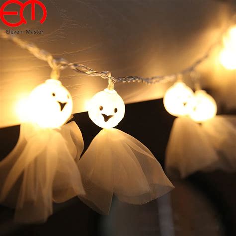 Halloween Ghost Lighting Strings 2 5m 5m 10m Led Sunny Doll Waterproof Lamp Beads Tidy Parties