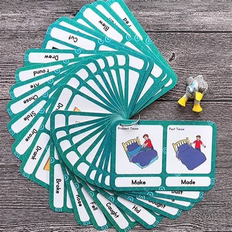 Irregular Verbs Montessori English Word Pocket Flash Card Game Puzzle