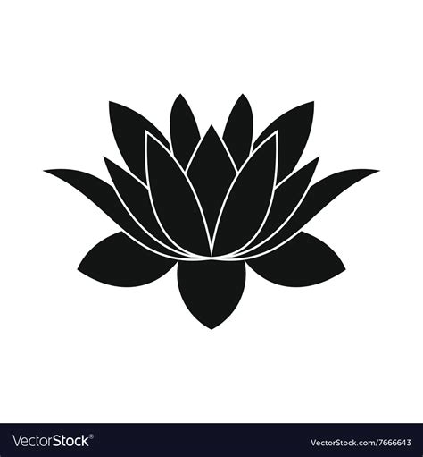 Lotus Flower Icon Simple Style Royalty Free Vector Image